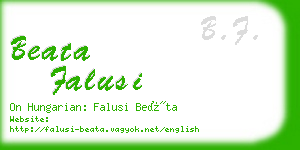 beata falusi business card